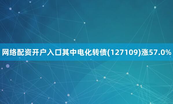 网络配资开户入口其中电化转债(127109)涨57.0%